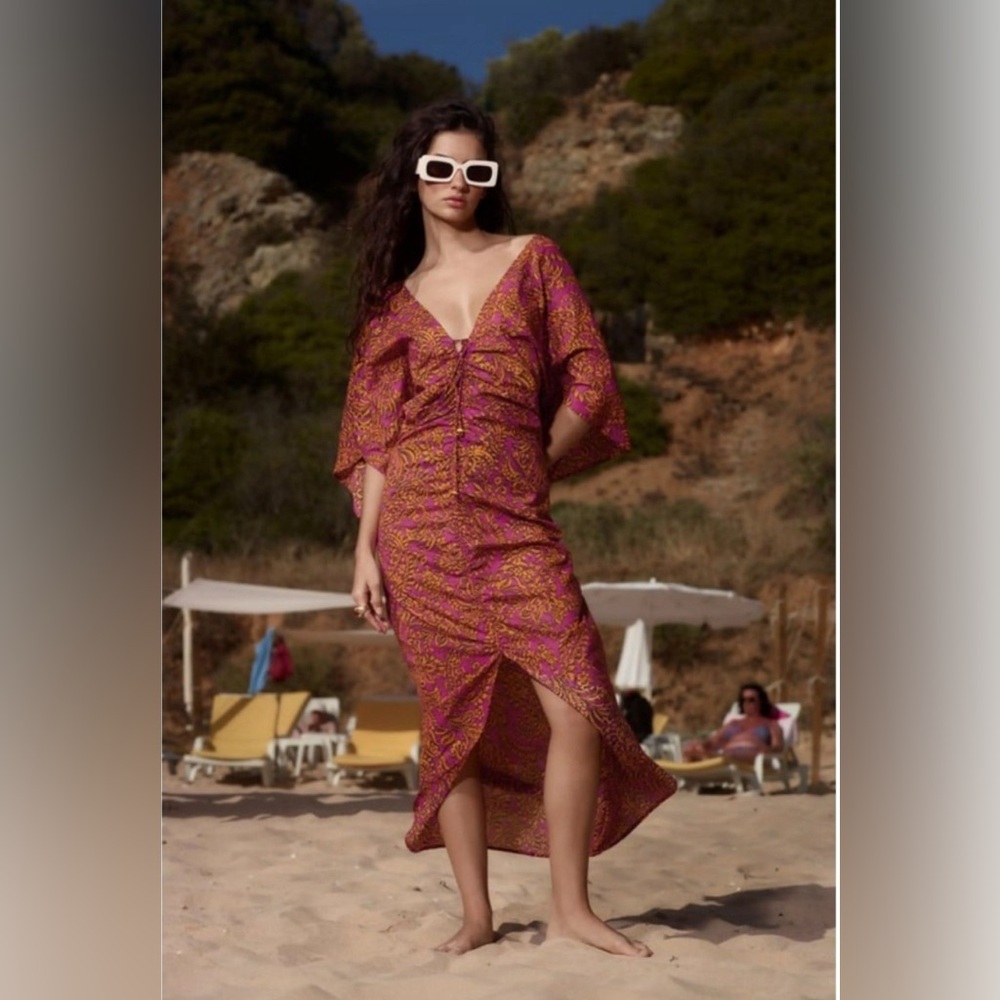 ZARA midi pattern dress